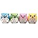 8pcs Lovely Cute Cartoon Animal Pussy Cat Owl Pencil Sharpeners with Double Sharpener Holds for Kids CSPRING