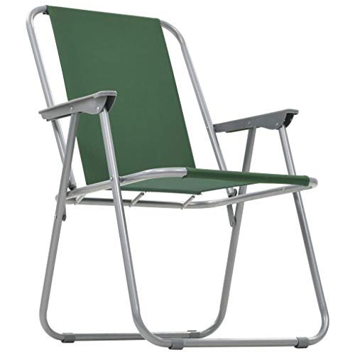 vidaXL 2X Campingstuhl Grün Klappstuhl Strandstuhl Gartenstuhl Angelstuhl – Bild 5