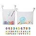 Sunny Jean Bath Toys Organizer Thickened Mesh Bag Bathtub Toys Storage Net for Baby Quick Dry Kids Bathtub Toy Holder Clean Without Mold Cartoon|incl. Vacuum Suction Cups+36(A~Z+0~9) (Double White)