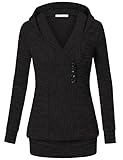 Messic Women's Winter V-Neck Thick Knitted Sweatshirt Pullover Sweater Hoodie Top