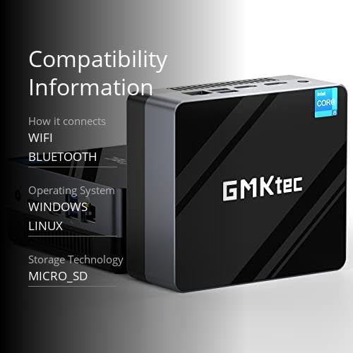 GMKtec Mini PC i5-1135G7, Desktop Computers 4 Core(up to 4.2GHz), 16GB RAM 512GB NVME SSD, Micro Computers with WiFi6, BT5.2, Triple HD 4K Thunderbolt4 8K Display, USB 3.2