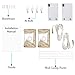 Wallniture Asian Wall Lamp with Toggle Switch, Living Room Decor Rice Paper Lamp Shade with Light Bulbs, Cream Set of 2