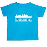 Inktastic Baby Boys' Sacramento California Skyline CA Cities Baby T-Shirt 12 Months Turquoise