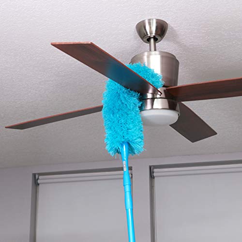 Hank HouseHold TriboDuster with Bonus Blinds Cleaner â€“ Microfiber Duster for Cleaning with Extendable Telescoping Pole Up to 5ft6â€! Ceiling Fan Dusters, Cobweb/Spider Web Brush and Blind Duster