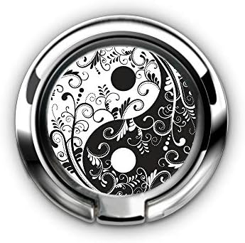 Ring Stand Holder for Cell Phone, 360 Degree Rotating Ring Holder Finger Grip Kickstand Universal Cell Phone Ring for Smartphones and Tablets - Yin Yang Mandala Floral