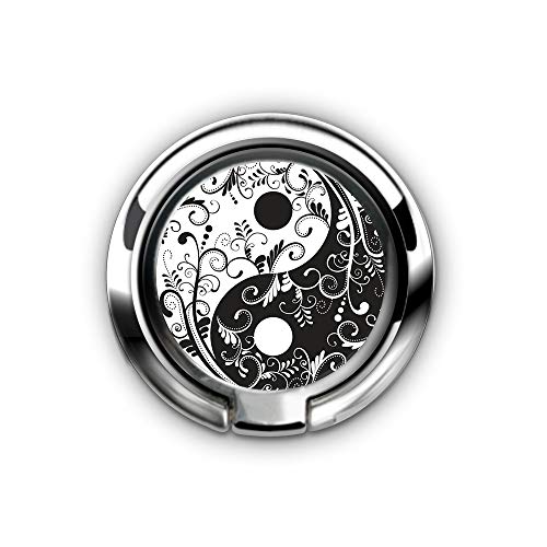 Ring Stand Holder for Cell Phone, 360 Degree Rotating Ring Holder Finger Grip Kickstand Universal Cell Phone Ring for Smartphones and Tablets - Yin Yang Mandala Floral