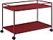 Marshall 2-Shelf Rolling Coffee Table Cart, Red Finish