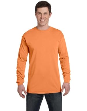 Ringspun Garment-Dyed Long-Sleeve T-Shirt (C6014)- MELON, XL