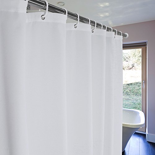 UFRIDAY White Shower Curtain Liner 75 Inch Long, Fabric Shower Curtain