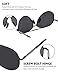 WELUK Aviator Sunglasses for Men Polarized Large Metal Frame - UV 400 Protection 63mm Black Lens