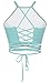 Grace's Secret Women's Cartoon Alien Eyes Short Crisscross Lace Up Cropped Halter Top, One Size