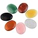 Rockcloud Oval Worry Stones,Palm Pocket Stone,Healing Crystal Chakra Therapy Geometry,Assorted Stones,Pack of 7