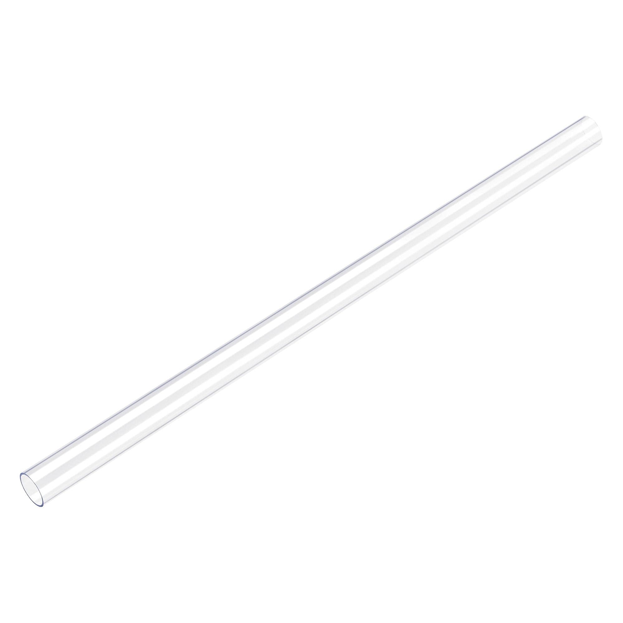 sourcing map Rigid Round Clear Tubing 10mm(25/64'') ID x 11mm(7/16'') OD x 305mm Length Plastic Tube 2pcs