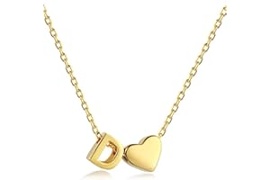 IPMIDZHI Letter Necklace Gold Plated Personalized Initial A-Z Love Dainty Heart Pendant Necklaces Gift for Women Mothers Day Birthday Teen Girls