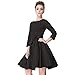 Heroecol 50s 60s Hepburn 3/4 Sleeve Style Vintage Retro Swing Rockailly Dresses