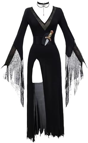 Amazon.com: MEOWCOS Maxi Bodycon Dress Spiderweb Style Long Slit