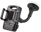 Universal Windshield Mount Holder with Adjustable Height, Width to Securly Cradle Devices Including Smartphone, GPS, iPhone 6/6S/5s/5/SE, Samsung Galaxy S5/S4/S3 Galaxy Note + more by Foxx Electronics