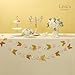 Ling's moment Paper Garland Butterfly Banner ( Gold Glitter+Mint+Coral ) for Wedding, Baby Shower, Birthday Decor & Butterfly Theme Decor, 10 Feet Long