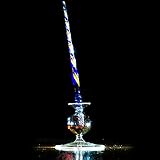 Glass Dip Pen,IreVoor Art Castle Handmade Glass Signature Pen Vintage Elegant Design Deep Blue