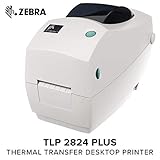 Zebra - TLP2824 Plus Thermal Transfer Desktop Printer for Labels, Receipts, Barcodes, Tags, and Wrist Bands - Print Width of 2 in - Serial and USB Port Connectivity