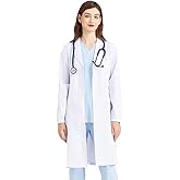 AXSLAILM Lab Coat for Women Men Scientist Doctor Student Career Day Cosplay DIY Costume Long-sleeved Dental Vet Lab Coat
