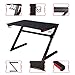Gaming Computer Desk with Large Carbon Fiber Surface Cup Holder & Headphone Hook for Home or Office, Gaming PC Desk Table (Black & red)