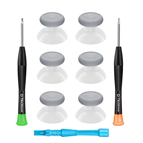 Xbox One Controller Joystick Replacement - 6PCS Original Thumbsticks Analog Thumb Sticks Parts - True Rubberized with T8 T6 Repair Screwdriver Kit for Xbox One Controller