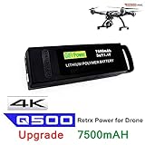 ROWEQPP Q500 7500mAh 3S/11.1V LiPo Battery Replacement for Yuneec Q500 / Q500+ / Q500+PRO / Q5004K (Black)