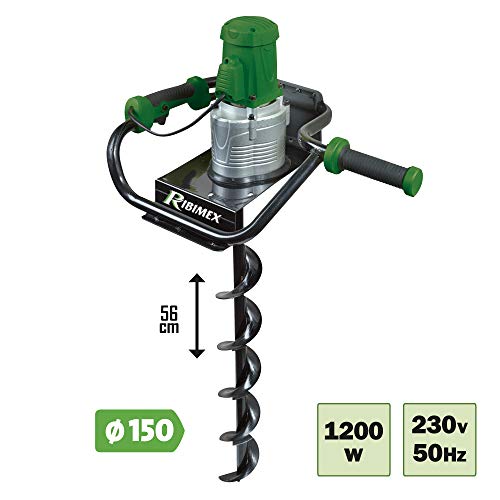 RIBILAND 05317 Erdbohrer Elektrische 1200 W + Docht grün Durchmesser 15 cm – Bild 3