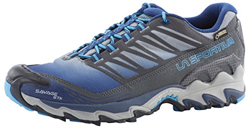 La Sportiva M Savage GTX - Blue / Grey - EU 40.5 / UK 7 / US 8 - Wasserdichter Gore-Tex Herren Trail-Running Schuh