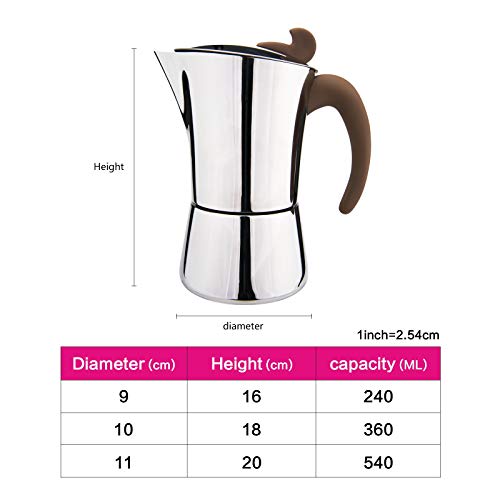 DYB Espressokocher Moka Pot induktion Home Edelstahl Kaffee Topf büro Make kaffeegerät italienische Konzentrat Kaffee… – Bild 3