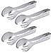 HINMAY Serving Tongs 8-Inch Stainless Steel Salad Tongs Fork and Spoon Tongs, Set of 4