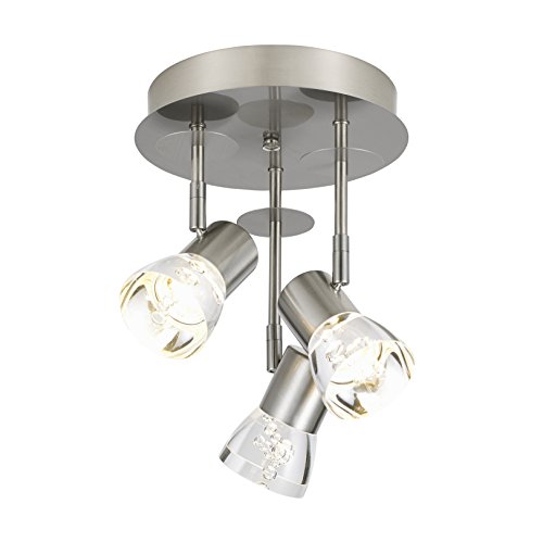 Catalina Lighting 20857-000 Pax Chrome Metal 3-Light LED Fixed Track Canopy,