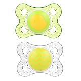 MAM Pacifiers, Baby Pacifier 0-6 Months, Best Pacifier for Breastfed Babies, 'Clear' Design Collection, Unisex, 2-Count