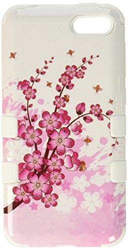 Asmyna TUFF Hybrid Phone Protector Cover for  Amazon Fire Phone - Retail Packaging - Spring Flowers/Solid White