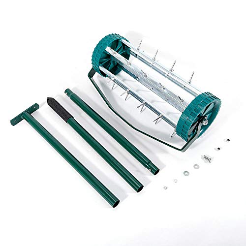 KANING Lawn Aerator Roller,Heavy Duty Aerator Roller Spike Tool with Steel Handle Garden Yard Home Grass USA Stock