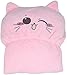 LUXEHOME Women's Microfiber Adjustable Snap Closure on Chest Washable Spa Shower Bath Wrap with Cute Shower Cap (Medium, Pink)