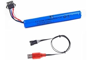 Cecicebb Airsoft Battery 7.4V 600mAh Li-ion Battery with SM-4P Plug and USB Charger for Gel Water Blaster Airsoft Guns