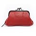 Leather Coin Change Purse for Women Ladies Kiss Lock Wallet Key Card Holder Organizer with Zipper Cute Small Pouch Retro Mini Clutch Bag Katloo (Red)