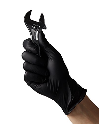 image for AMD Ritmed Extra Tough Thick Black Nitrile Gloves for Heavy Duty Work,