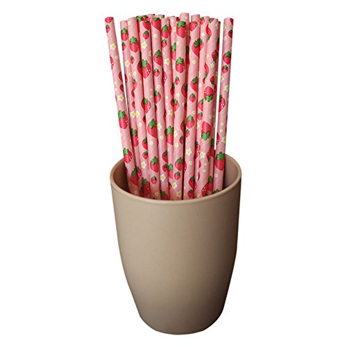 Ztl 100pcs disposable paper straws biodegradable straw for birthd…