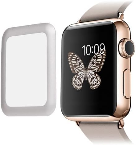 Deal-IT Premium 0.2MM Real Tempered Full Cover Glass Screen Film Protector Ultra HD Shield For Apple Watch 42mm Silver
