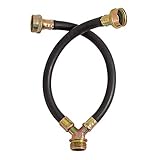 Eastman 60349N Rubber Washing Machine "Y" Mixer Hose 3/4" FHT, 1 Ft Length