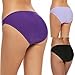 Ekouaer Brief Panties Womens Full Coverage Side String Bikini Hispter,Black/Purple/Light Purple (3 Pack),X-Large