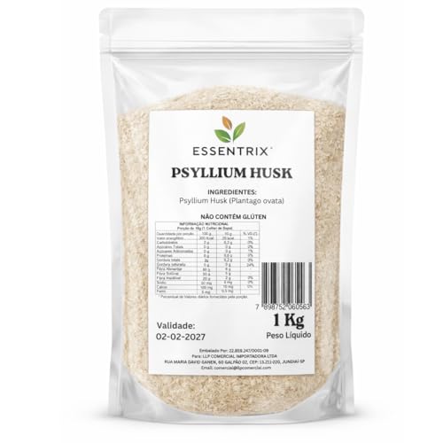 ESSENTRIX - Psyllium Husk Fibra 100% Natural sem Glúten Premium 1 kg
