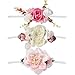 NCMAMA Baby Girls Hair Bows Headbands Floral Stretch Nylon Bands For Toddler Kids Hair Bands Pack Of 3 (17