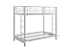 Walker Edison Elodie Urban Industrial Twin over Futon Metal Bunk Bed, Twin Size, White