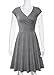 Lotusmile Casual Dress,Womens Elegant Dress A Line Cap Sleeve V Neck X-Large, Dark Grey
