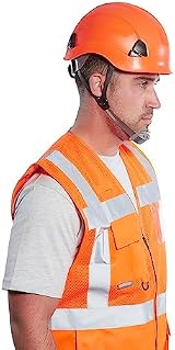 Portwest PS53 Safety Hard Hat Orange 6-Point Harness Unvented ABS Shell view 9