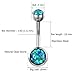 ZS 14g Fire Opal Belly Button Rings 316l Surgical Stainless Steel Belly Navel Ring Body Jewelry Piercing (White)